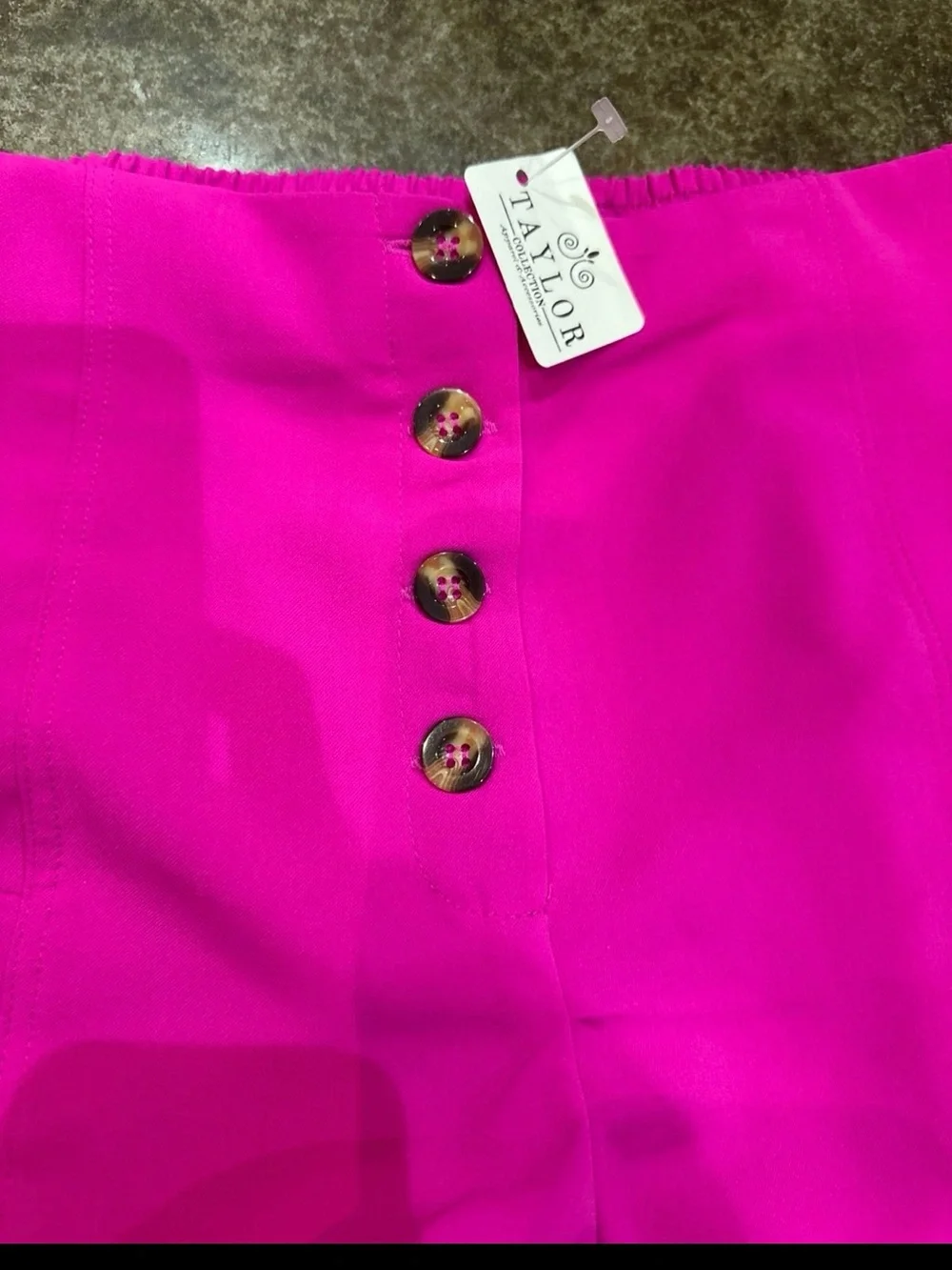 Karlie Hot Pink High-Waist Button-Front Women’s Shorts